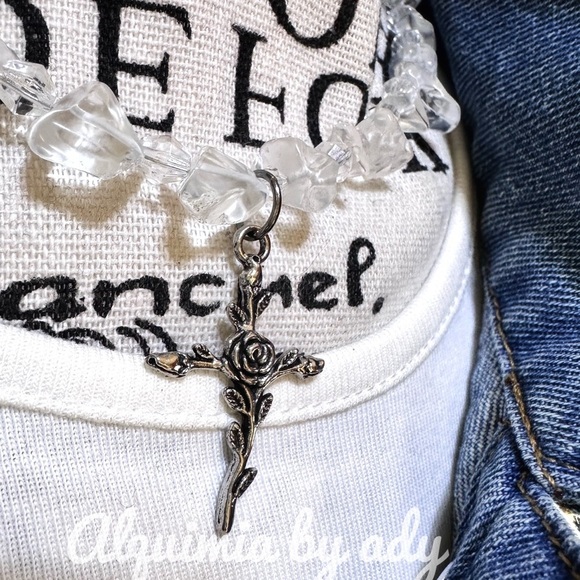 white Quartz silver short necklace - Picture 2 of 7